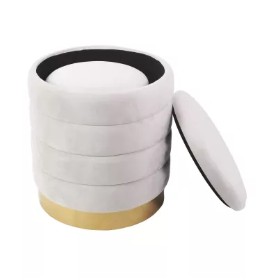 Set 2 taburetů ALEKOS - béžový / zlatý