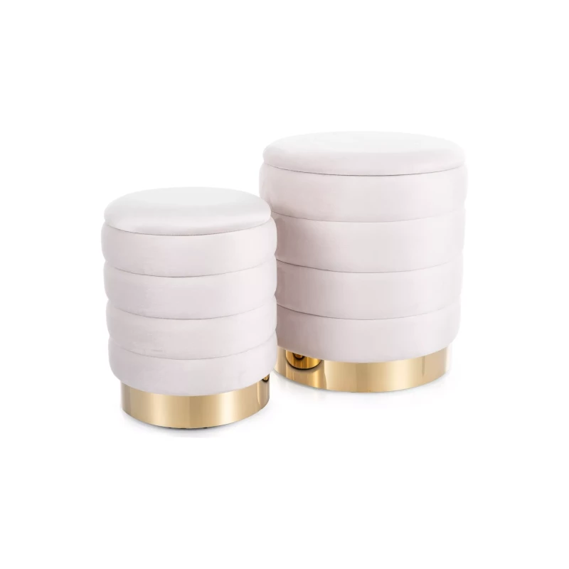 Set 2 taburetů ALEKOS - béžový / zlatý