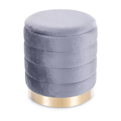 Set 2 taburetů ALEKOS - šedý / zlatý