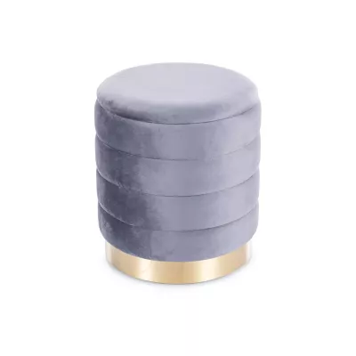 Set 2 taburetů ALEKOS - šedý / zlatý