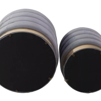 Set 2 taburetů ALEKOS - šedý / zlatý