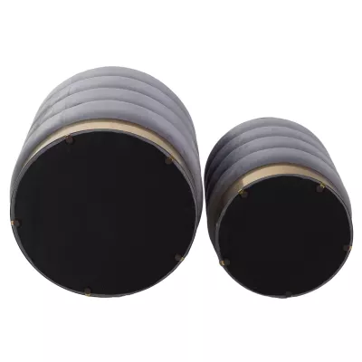 Set 2 taburetů ALEKOS - šedý / zlatý