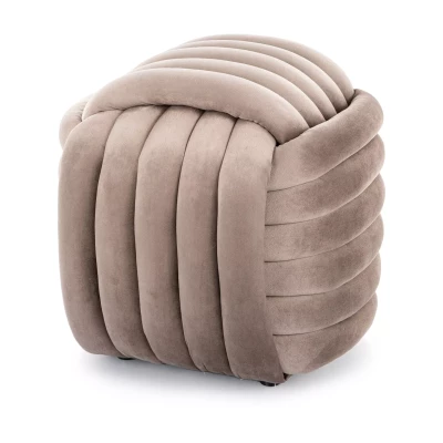 Designový taburet AMBROZ - tmavě béžový