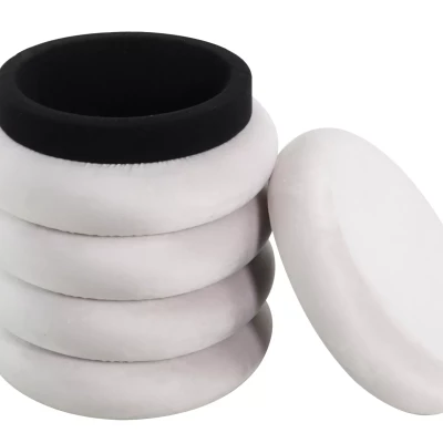 Designový kulatý taburet ANAND - světle béžový