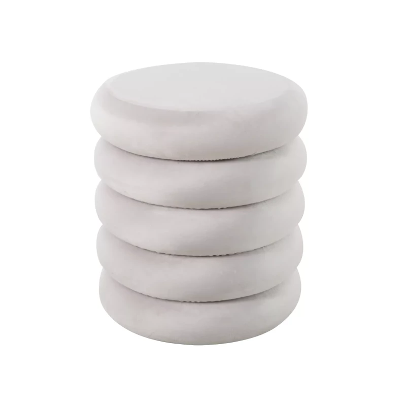 Designový kulatý taburet ANAND - světle béžový