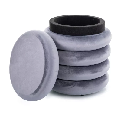 Designový kulatý taburet ANAND - šedý