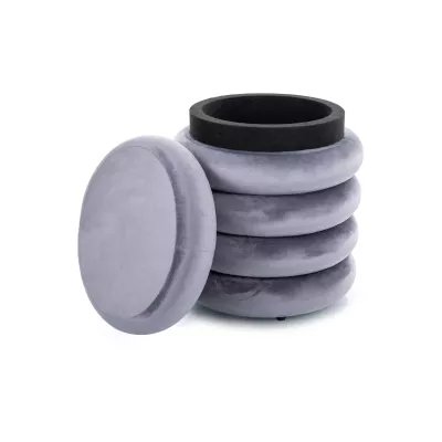 Designový kulatý taburet ANAND - šedý