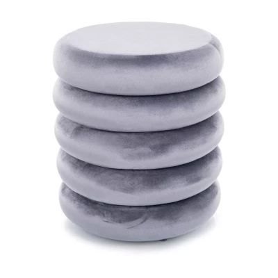 Designový kulatý taburet ANAND - šedý