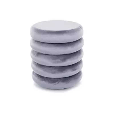 Designový kulatý taburet ANAND - šedý