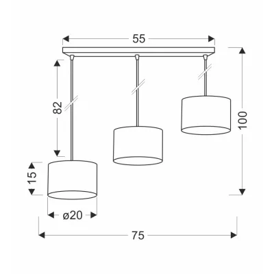 Závěsné moderní svítidlo nad jídelní stůl PANDY - 3xE27, 40W, černé / zlaté / šedé