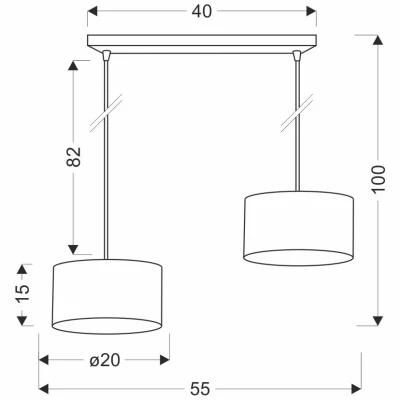 Závěsné moderní svítidlo nad jídelní stůl PANDY - 2xE27, 40W, černé / zlaté / šedé