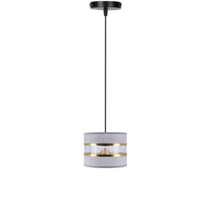 Závěsné moderní svítidlo PANDY - 1xE27, 40W, černé / zlaté / šedé