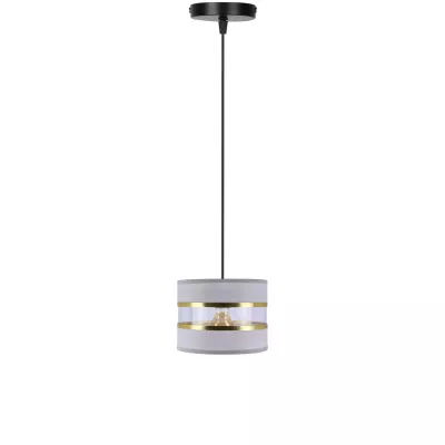 Závěsné moderní svítidlo PANDY - 1xE27, 40W, černé / zlaté / šedé