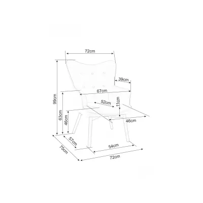 Čalouněné křeslo KAYLAN - tmavě béžové / černé