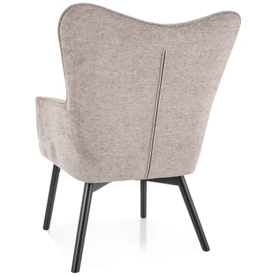 Čalouněné křeslo KAYLAN - tmavě béžové / černé