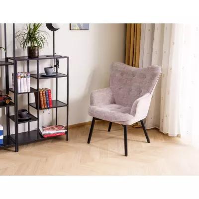 Čalouněné křeslo KAYLAN - tmavě béžové / černé