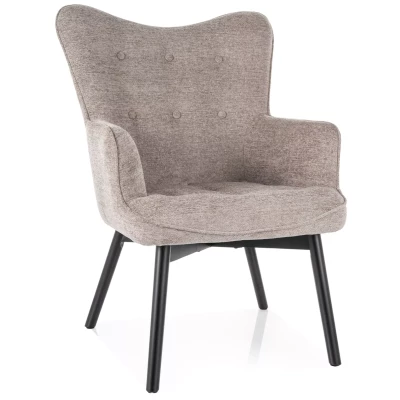 Čalouněné křeslo KAYLAN - tmavě béžové / černé