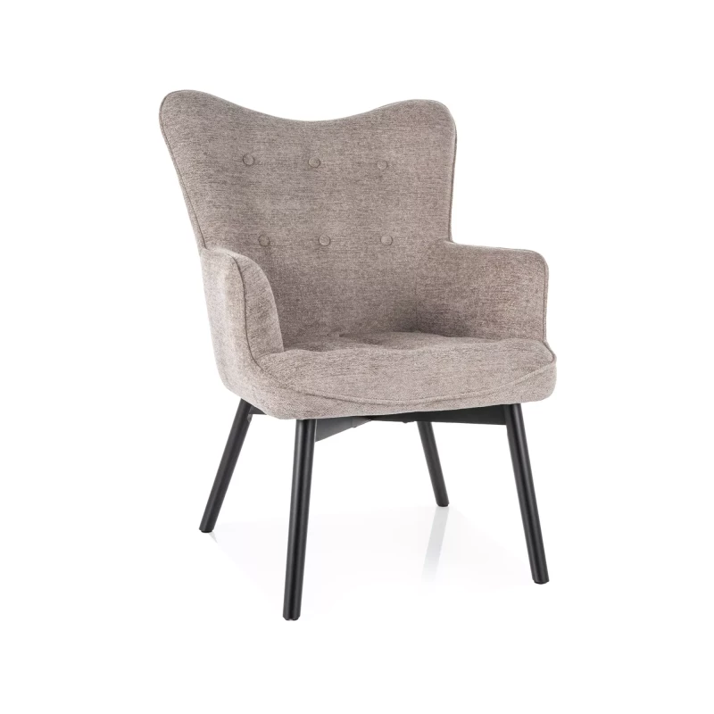 Čalouněné křeslo KAYLAN - tmavě béžové / černé