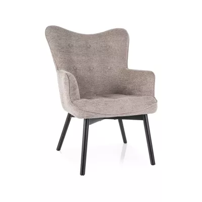 Čalouněné křeslo KAYLAN - tmavě béžové / černé