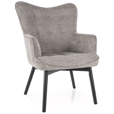 Čalouněné křeslo KAYLAN - světle šedé / černé