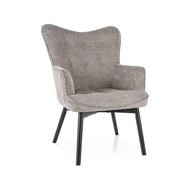 Čalouněné křeslo KAYLAN - světle šedé / černé