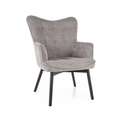 Čalouněné křeslo KAYLAN - světle šedé / černé