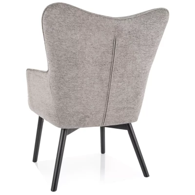 Čalouněné křeslo KAYLAN - světle šedé / černé