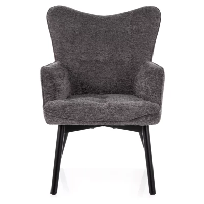 Čalouněné křeslo KAYLAN - tmavě šedé / černé