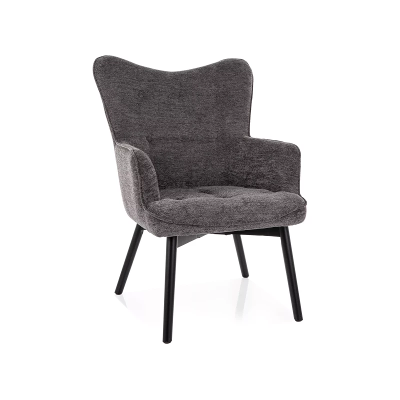 Čalouněné křeslo KAYLAN - tmavě šedé / černé