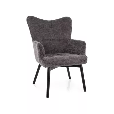 Čalouněné křeslo KAYLAN - tmavě šedé / černé