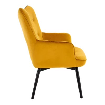 Čalouněné křeslo KAYLAN - hořčicové / černé
