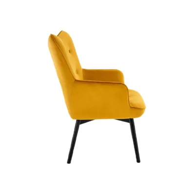 Čalouněné křeslo KAYLAN - hořčicové / černé