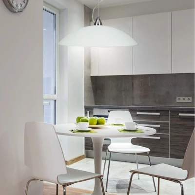 Moderní závěsné svítidlo na lanku OTEO - 1xE27, 60W, chromované / bílé