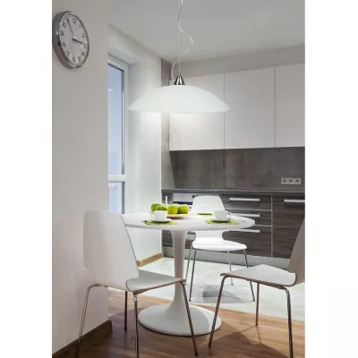 Moderní závěsné svítidlo na lanku OTEO - 1xE27, 60W, chromované / bílé