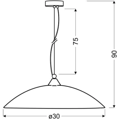 Moderní závěsné svítidlo na lanku OTEO - 1xE27, 60W, chromované / bílé
