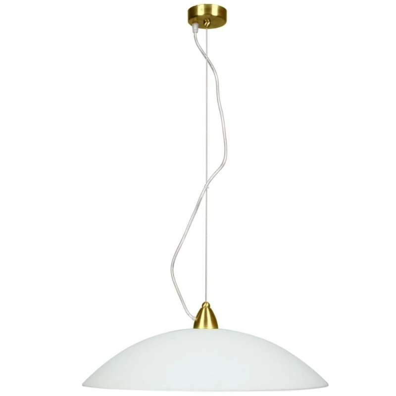 Moderní závěsné svítidlo na lanku OTEO - 1xE27, 60W, mosazné / bílé