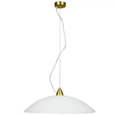 Moderní závěsné svítidlo na lanku OTEO - 1xE27, 60W, mosazné / bílé