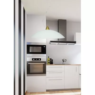 Moderní závěsné svítidlo na lanku OTEO - 1xE27, 60W, mosazné / bílé