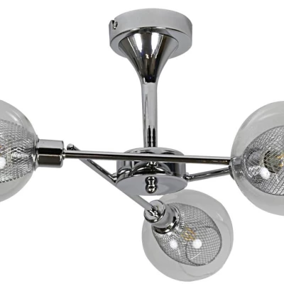 Závěsné designové osvětlení OZZO - 3xE14, 40W, chromované / čiré