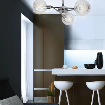 Závěsné designové osvětlení OZZO - 3xE14, 40W, chromované / čiré