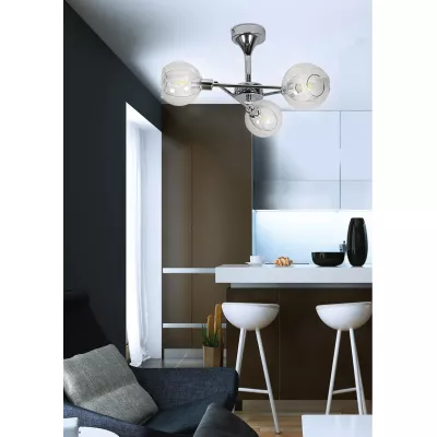 Závěsné designové osvětlení OZZO - 3xE14, 40W, chromované / čiré