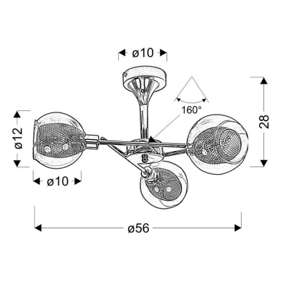 Závěsné designové osvětlení OZZO - 3xE14, 40W, chromované / čiré