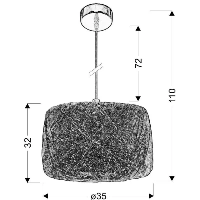 Závěsné osvětlení PANDA - 1xE27, 60W, krémové