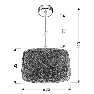 Závěsné osvětlení PANDA - 1xE27, 60W, krémové