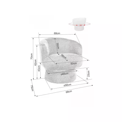 Elegantní čalouněné křeslo AGUSTIN - tmavě béžové