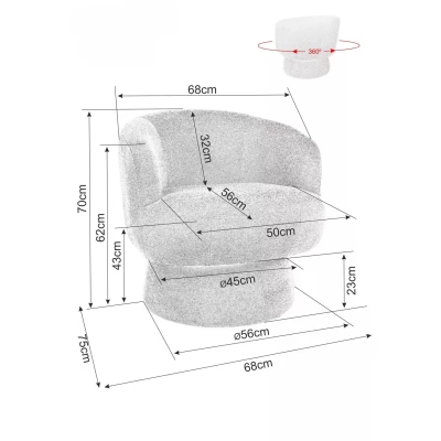 Elegantní čalouněné křeslo AGUSTIN - šedé