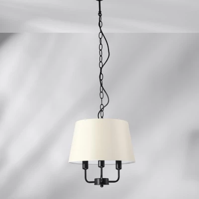 Moderní závěsné svítidlo PASTERI - 3xE14, 40W, černá / béžová