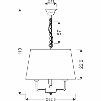Moderní závěsné svítidlo PASTERI - 3xE14, 40W, černá / béžová
