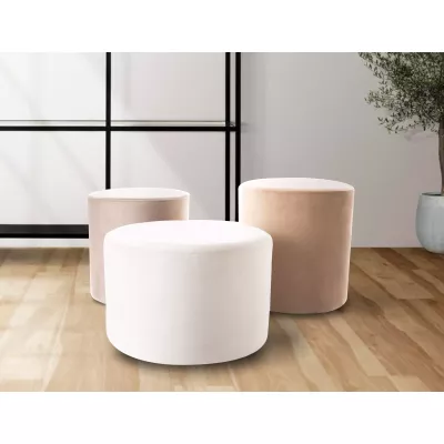 Kulatý taburet DOLORES 2 - světle béžový