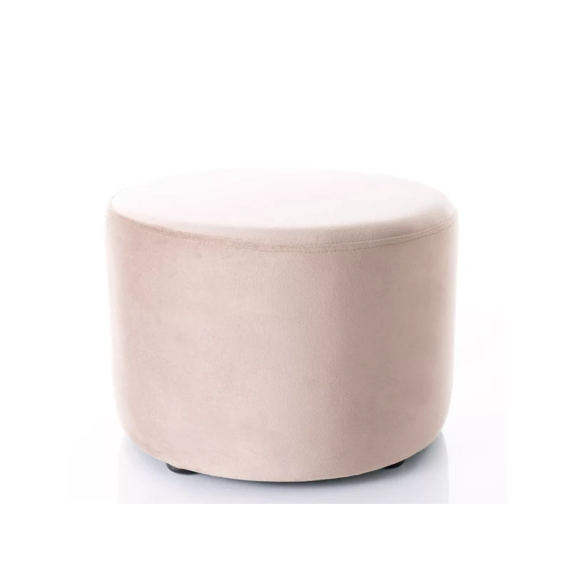 Kulatý taburet DOLORES 2 - tmavě béžový